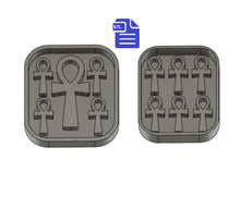 Load image into Gallery viewer, Ankh Mold Tray STL File - for 3D printing - FILE ONLY - with tray to make silicone molds - diy freshies mold