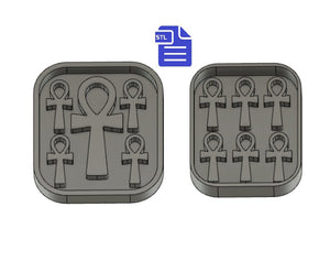 Ankh Mold Tray STL File - for 3D printing - FILE ONLY - with tray to make silicone molds - diy freshies mold