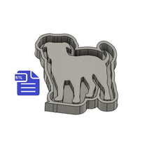 Load image into Gallery viewer, American Bulldog Silhouette Mold Tray STL File - for 3D printing - FILE ONLY - with tray for silicone mold making - diy freshies mold