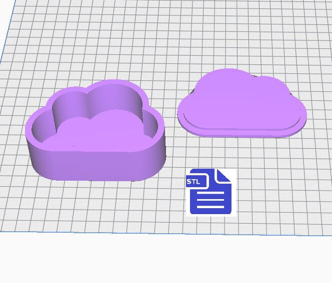 Cloud Bath Bomb Mold STL File - for 3D printing - FILE ONLY - Bath Bomb and Shower Steamer Press - Bath Fizzies Mould