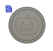 Load image into Gallery viewer, Pumpkin Coaster STL File - for 3D printing - FILE ONLY - Halloween