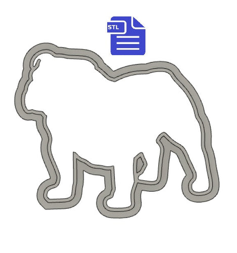 English Bulldog Cookie Cutter STL File - for 3D printing - FILE ONLY - Digital Download