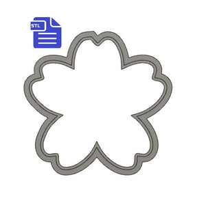 Cherry Blossom Cookie Cutter STL File - for 3D printing - FILE ONLY - Digital Download