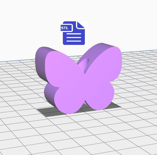 Simple Butterfly Straw Topper STL File for 3D Printing