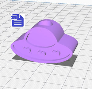ufo spaceship Straw Topper STL File - for 3D printing - FILE ONLY - Instant Digital Download