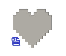 Load image into Gallery viewer, Pixel Heart Straw Topper STL File - for 3D printing - FILE ONLY - Instant Digital Download