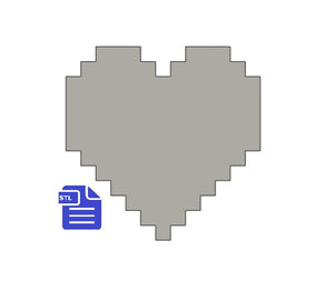Pixel Heart Straw Topper STL File - for 3D printing - FILE ONLY - Instant Digital Download