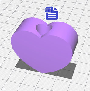 Flat Heart Straw Topper STL File - for 3D printing - FILE ONLY - Instant Digital Download