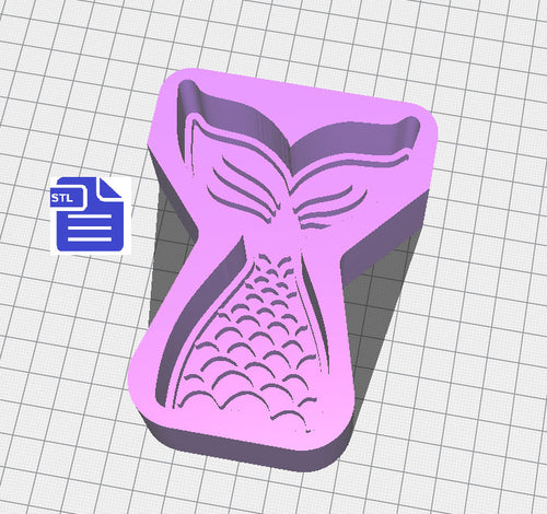 Mermaid Tail Bath Bomb Mold STL File - for 3D printing - FILE ONLY