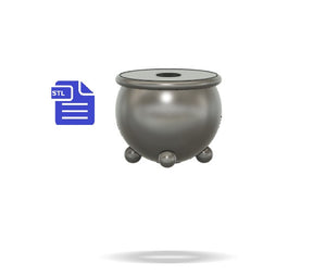 3D Cauldron Straw Topper STL File - for 3D printing - FILE ONLY - Instant Digital Download