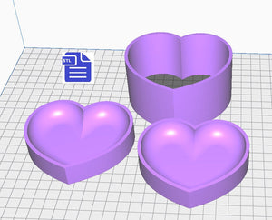 3D Bubble Heart Bath Bomb Mold STL File - for 3D printing - FILE ONLY - Puffy Heart Bath Bomb Press - Shower Steamer Bar Mold