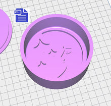 Load image into Gallery viewer, 2pc Crescent &amp; Stars Bath Bomb Mold STL File - for 3D printing - FILE ONLY - Circle Bar Bath Bomb Press Mold, Crescent Shower Steamer Mould