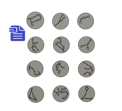 Constellations Zodiac Stamp STL File - for 3D printing - FILE ONLY