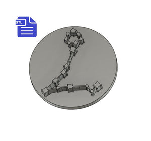 Constellations Zodiac Stamp STL File - for 3D printing - FILE ONLY