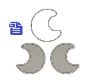 Crescent Moon Bath Bomb Mold STL File - for 3D printing - FILE ONLY - 3 part Bath Bomb Press Mould - Shower Steamer Shampoo Bar Fizzies