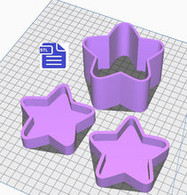 Load image into Gallery viewer, Star Bath Bomb Mold STL File - for 3D printing - FILE ONLY - 3 pieces Star Bath Bomb Press Mould - Shower Steamer Shampoo Bar Fizzies