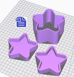 Star Bath Bomb Mold STL File - for 3D printing - FILE ONLY - 3 pieces Star Bath Bomb Press Mould - Shower Steamer Shampoo Bar Fizzies