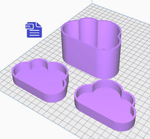 Load image into Gallery viewer, 3 Piece Cloud Bath Bomb Mold STL File - for 3D printing - FILE ONLY - Cloud Bath Bomb Press Mould - Shower Steamer Hand Press Mold