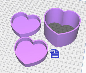 Valentine Bath Bomb Mold STL File - for 3D printing - FILE ONLY - Heart Bath Bomb Press Mould - 3 piece mold with 8 face inserts - 9 in 1