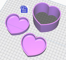 Load image into Gallery viewer, Bubble Heart Bath Bomb Mold STL File - for 3D printing - FILE ONLY - 3 piece Bath Bomb Press Mould - Shower Steamer