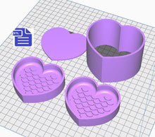 Load image into Gallery viewer, Mermaid Heart Bath Bomb Mold STL File - for 3D printing - FILE ONLY - Mermaid Bath Bomb Press Mould - 2 in 1 design comes with 4 pieces