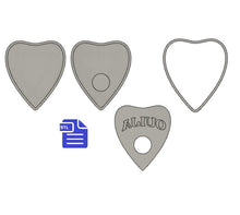 Load image into Gallery viewer, 3 pc Planchette Bath Bomb Mold STL File - for 3D printing - FILE ONLY - 3 piece Hand Press Bath Bomb Mould - 2 designs in 1 mold