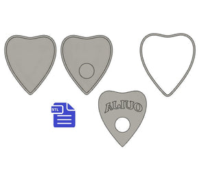 3 pc Planchette Bath Bomb Mold STL File - for 3D printing - FILE ONLY - 3 piece Hand Press Bath Bomb Mould - 2 designs in 1 mold