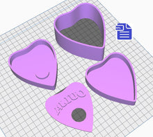 Load image into Gallery viewer, 3 pc Planchette Bath Bomb Mold STL File - for 3D printing - FILE ONLY - 3 piece Hand Press Bath Bomb Mould - 2 designs in 1 mold