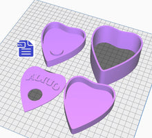 Load image into Gallery viewer, 3 pc Planchette Bath Bomb Mold STL File - for 3D printing - FILE ONLY - 3 piece Hand Press Bath Bomb Mould - 2 designs in 1 mold