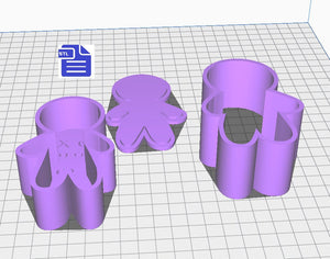 3 pc Voodoo Doll Bath Bomb Mold STL File - for 3D printing - FILE ONLY - 3 piece Bath Bomb Mould - Hand Press Bath Bomb Mold