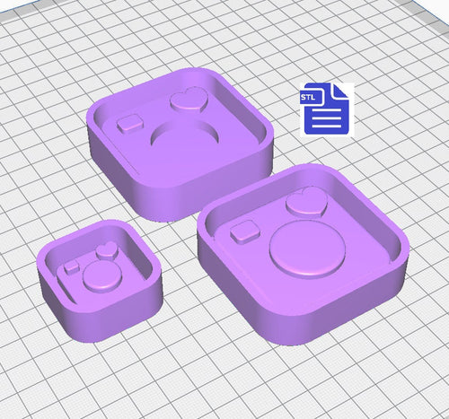 Instant Camera Mold Housing STL File - for 3D printing - FILE ONLY - with tray to make your own silicone molds - diy freshies mold