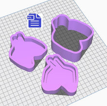Load image into Gallery viewer, 3 pc Bull Terrier Bath Bomb Mold STL File - for 3D printing - FILE ONLY - 3 piece Hand Press Bath Bomb Mold - Dog Breed Molds
