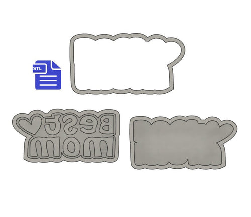 Best Mom Bath Bomb Mold STL File - for 3D printing - FILE ONLY - 3 piece Mother's Day Bath Bomb Hand Press Mould