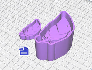 Feather Mold Housing STL File - for 3D printing - FILE ONLY - to make silicone molds for resin, soap or bath bombs - diy freshies mold