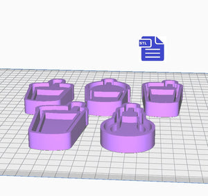 Straw Cup Shaker with Mold Housing STL File - for 3D printing - FILE ONLY - each design has an inbuilt tray to make your own silicone molds