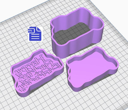 Happy F*cking Birthday Bath Bomb Mold STL File - for 3D printing - FILE ONLY - 3 piece Hand Press Bath Bomb Mould