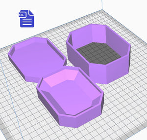 3pc Gem Bath Bomb Mold STL File - for 3D printing - FILE ONLY - 3 piece Gem Stone Hand Press Bath Bomb Mould
