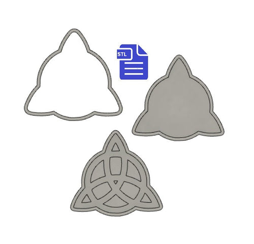 3pc Trinity Knot Bath Bomb Mold STL File - for 3D printing - FILE ONLY - 3 piece Celtic Knot Bath Bomb Hand Press Mould