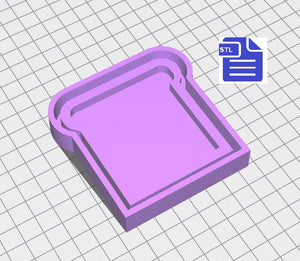Toast Shaker Set with Mold Housing STL File - for 3D printing - FILE ONLY - all designs include a tray to make your own silicone molds
