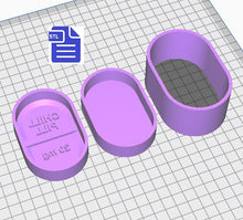 Load image into Gallery viewer, 3pc Chill Pill Bath Bomb Mold STL File - for 3D printing - FILE ONLY - 3 piece Chill Pill Hand Press Bath Bomb Mould