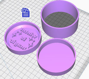 3pc Winter is Magic Bath Bomb Mold STL File - for 3D printing - FILE ONLY - 3 piece Hand Press Bath Bomb Mould