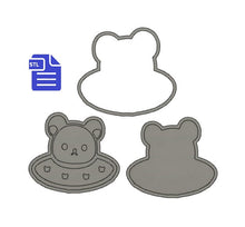 Load image into Gallery viewer, 3pc Bear Spaceship Bath Bomb Mold STL File - for 3D printing - FILE ONLY - 3 piece Hand Press Mould