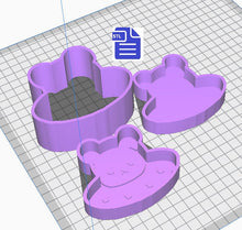 Load image into Gallery viewer, 3pc Bear Spaceship Bath Bomb Mold STL File - for 3D printing - FILE ONLY - 3 piece Hand Press Mould