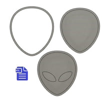 Load image into Gallery viewer, 3pc Alien Head Bath Bomb Mold STL File - for 3D printing - FILE ONLY - 3 piece Hand Press Mould