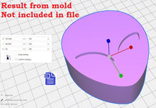 Load image into Gallery viewer, 3pc Alien Head Bath Bomb Mold STL File - for 3D printing - FILE ONLY - 3 piece Hand Press Mould