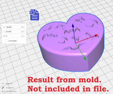 Load image into Gallery viewer, 3pc Witchy Heart Bath Bomb Mold STL File - for 3D printing - FILE ONLY - 3 piece Hand Press Bath Bomb Mould