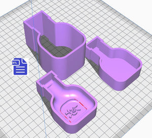 3pc Poision Potion Bath Bomb Mold STL File - for 3D printing - FILE ONLY - 3 piece Hand Press Bath Bomb Mould