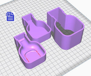3pc Potion Bath Bomb Mold STL File - for 3D printing - FILE ONLY - 3 piece Hand Press Bath Bomb Mould
