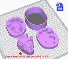 Load image into Gallery viewer, 3pc Seahorse Bath Bomb Mold STL File - for 3D printing - FILE ONLY - 3 piece hand press bath bomb mold
