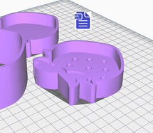 Load image into Gallery viewer, 3pc Strawberry Bath Bomb Mold STL File - for 3D printing - FILE ONLY - 3 piece Strawberry Hand Press Bath Bomb Mould